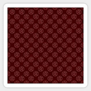 Dark Red Stone Pentagrams Sticker